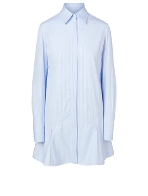 Cotton Shirt Dress Stripe Print