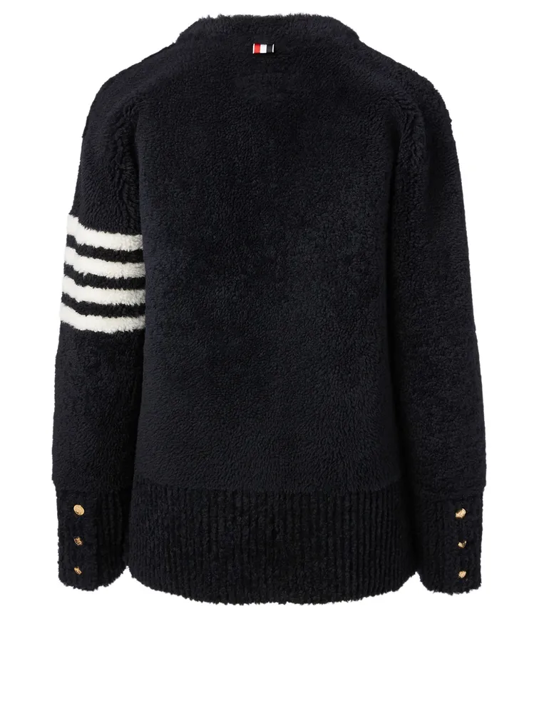 Shearling Four-Bar Cardigan