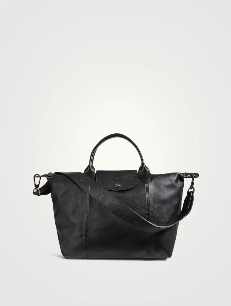Le Pliage Leather Top Handle Bag