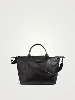 Le Pliage Leather Top Handle Bag