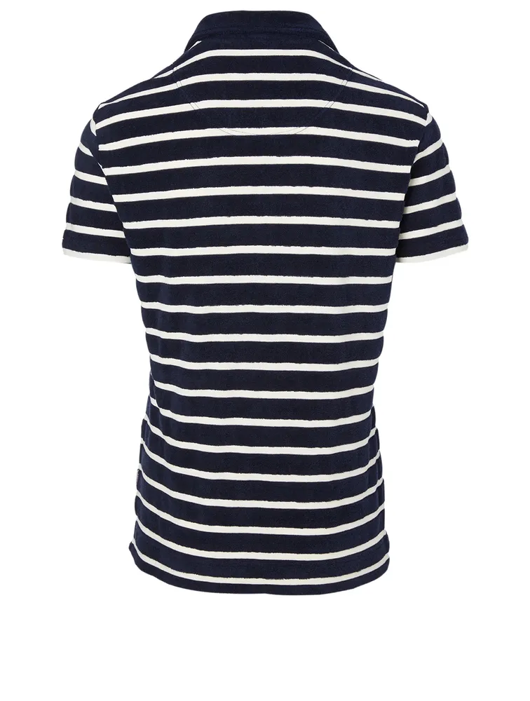 Striped Terry Towelling Resort Polo Shirt