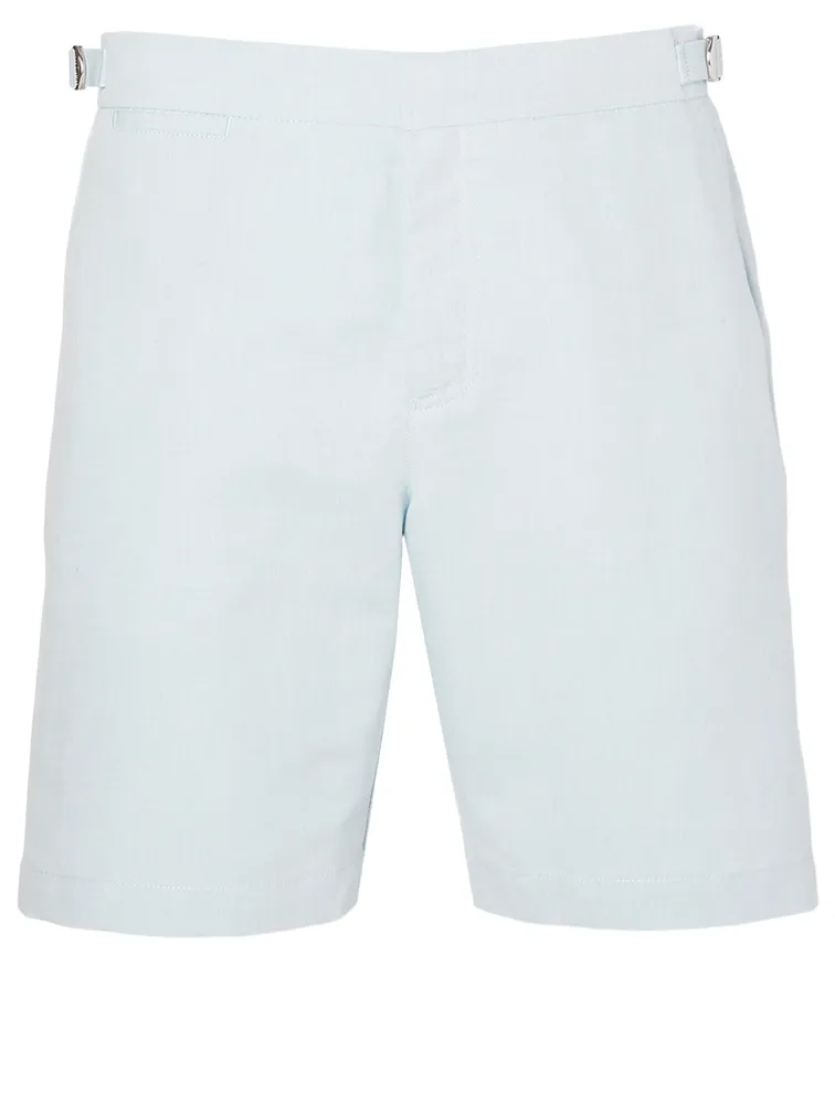 Norwich Linen And Cotton Tailored-Fit Shorts