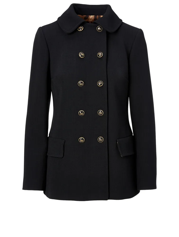 Wool-Blend Double-Breasted Coat