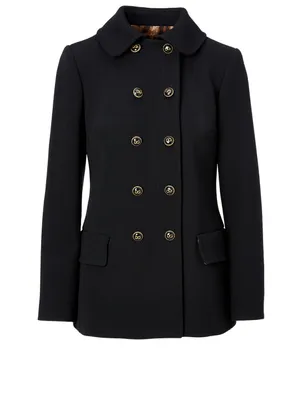 Wool-Blend Double-Breasted Coat