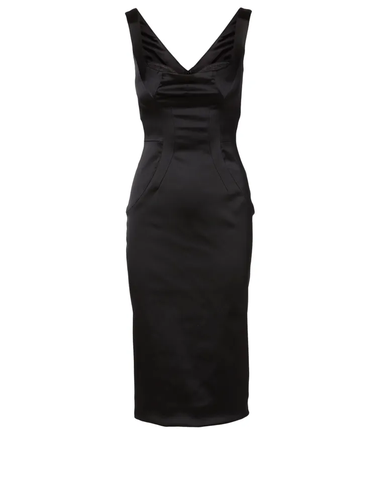 Satin Sleeveless Midi Dress