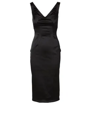 Satin Sleeveless Midi Dress