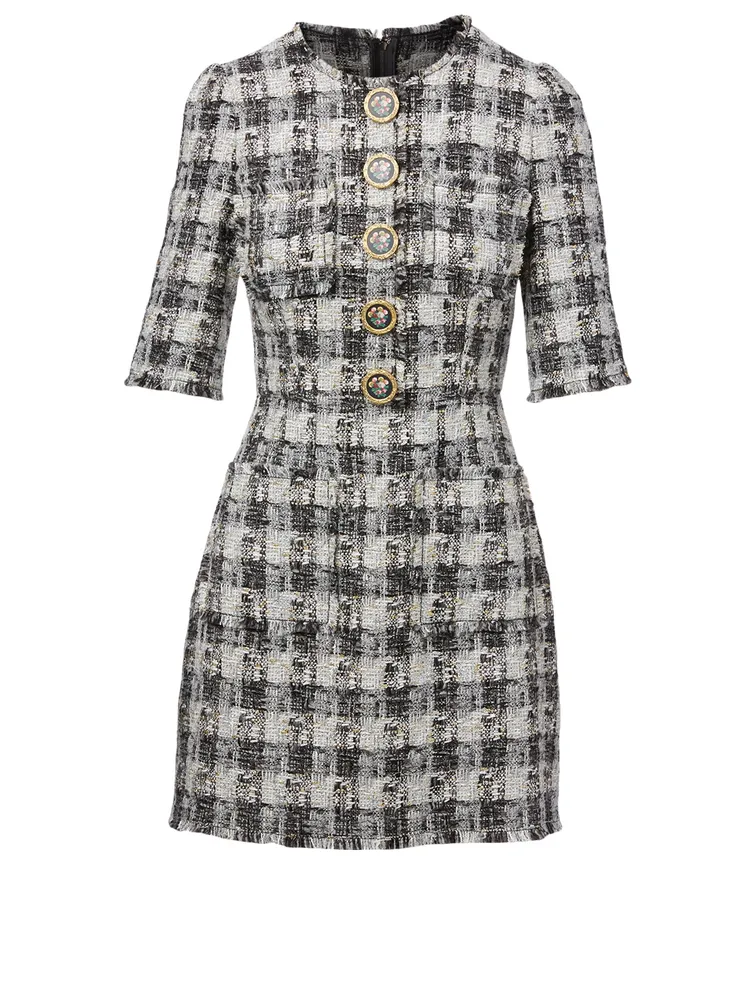 Tweed Dress Plaid Print