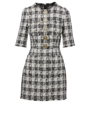 Tweed Dress Plaid Print