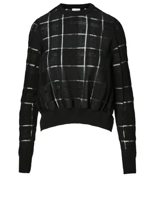 Open Back Sweater In Check