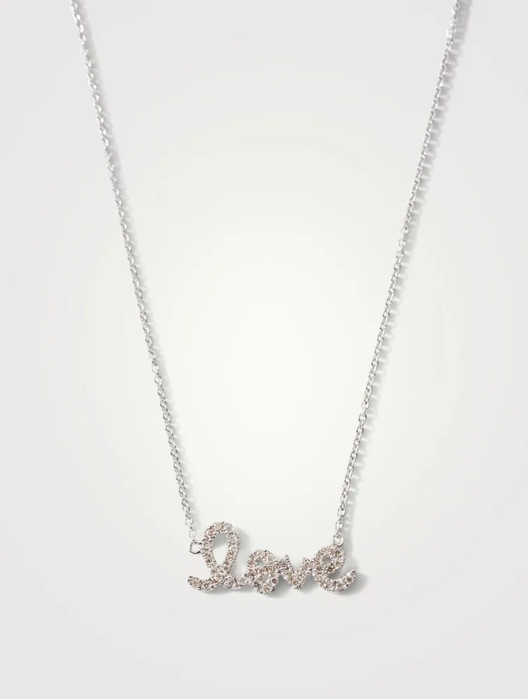 Small 14K Gold Love Necklace With Diamonds