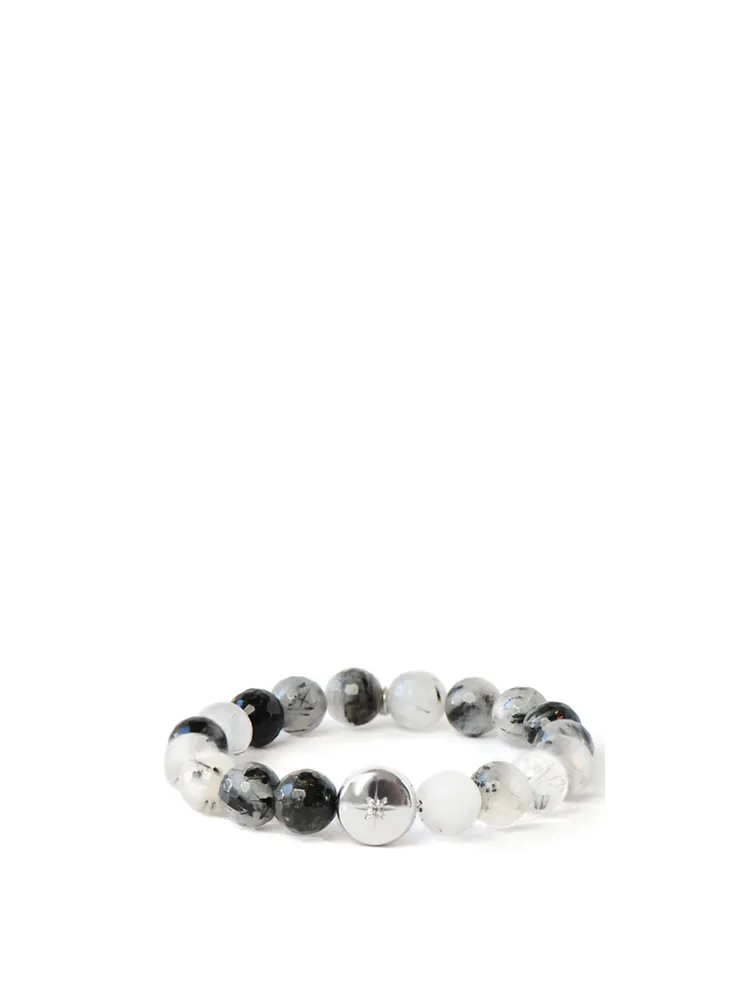 Bohème Sterling Silver Tourmalinated Quartz Bracelet With Topaz
