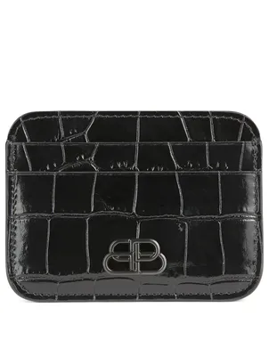 BB Croc-Embossed Leather Card Holder