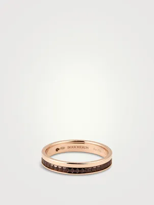 Quatre Classique Rose Gold Wedding Band With Brown PVD