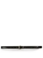 YSL Monogram Lizard-Embossed Leather Belt