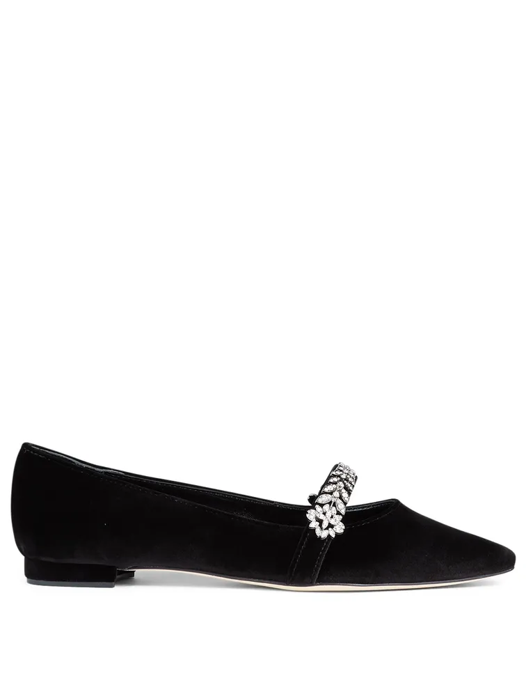 Putini Velvet Mary Jane Ballet Flats