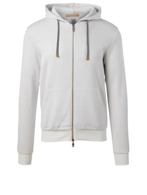 Cotton-Blend Zip Hoodie