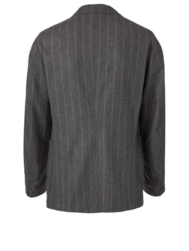 Wool And Silk Jacket Stripe Print