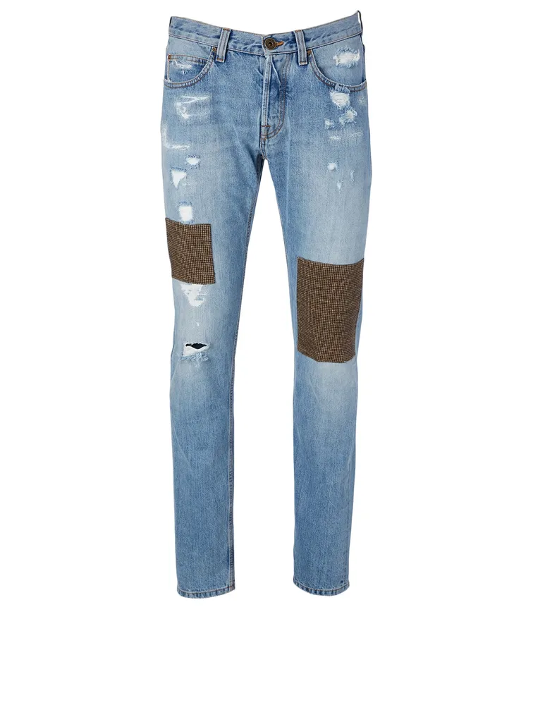 Cotton Patchwork Jeans