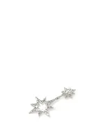 Aztec Sterling Silver Hollow Star Earrings With Topaz And White Sapphires