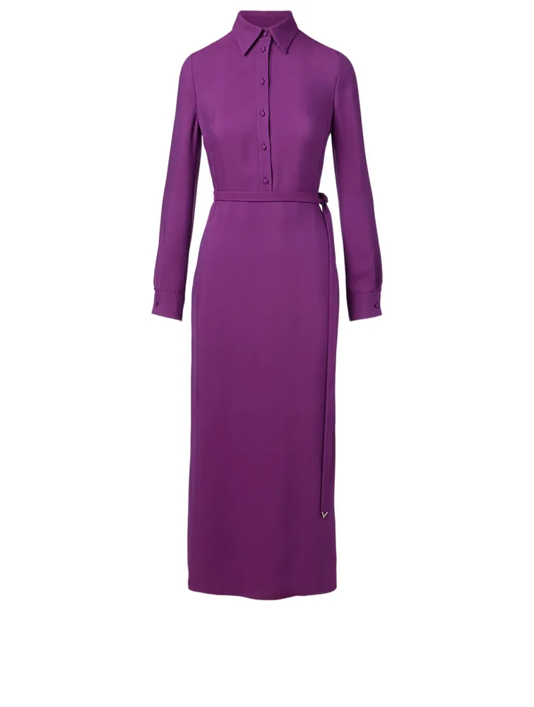 Midi Dress With V-Pavé Belt