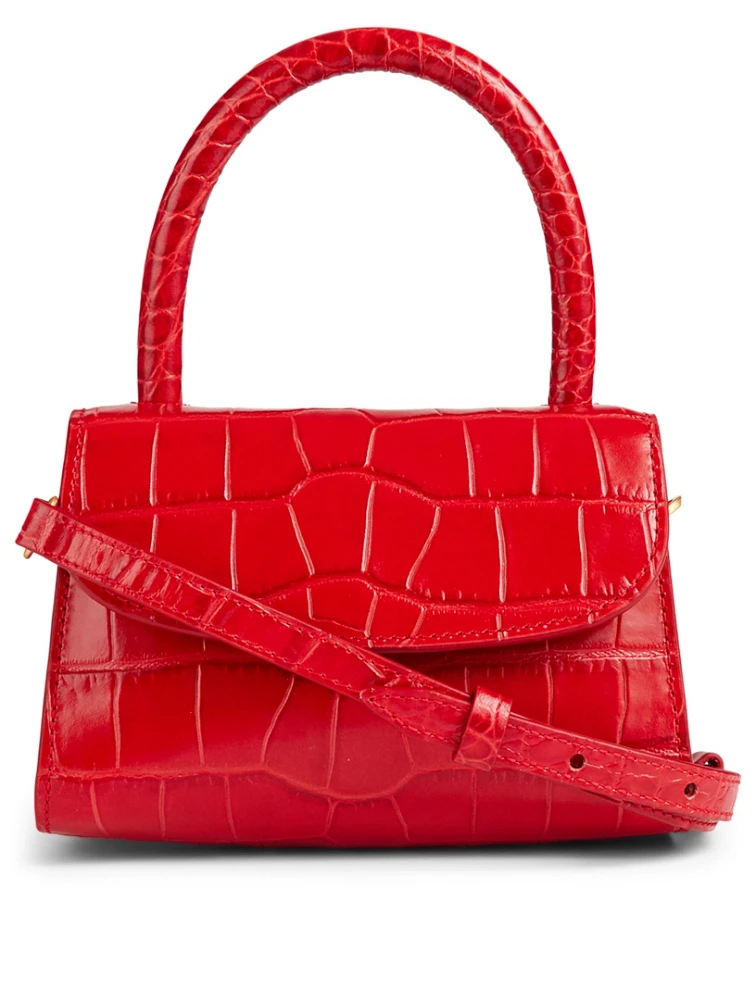 Mini Croc-Embossed Leather Bag