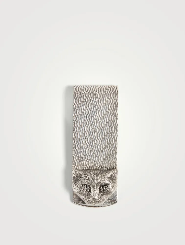 Gucci Garden Silver Cat Money Clip