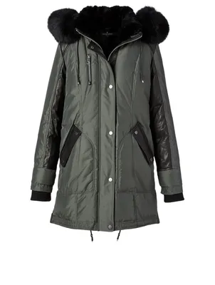 Chelsea Shearling Down Parka With Fur Hood