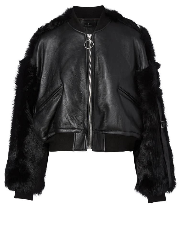 Yorkville Shearling Leather Bomber Jacket