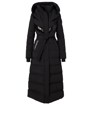 Adina Down Long Coat With Sequins
