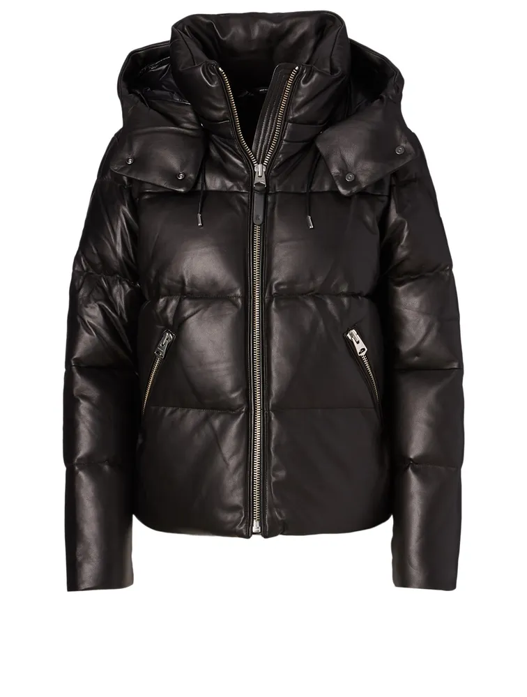 Tory Leather Down Jacket With Hood