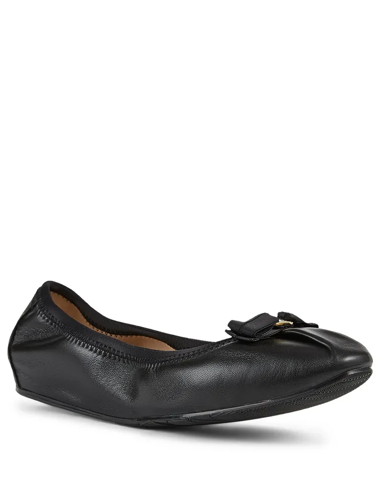 My Joy Leather Foldaway Ballet Flats