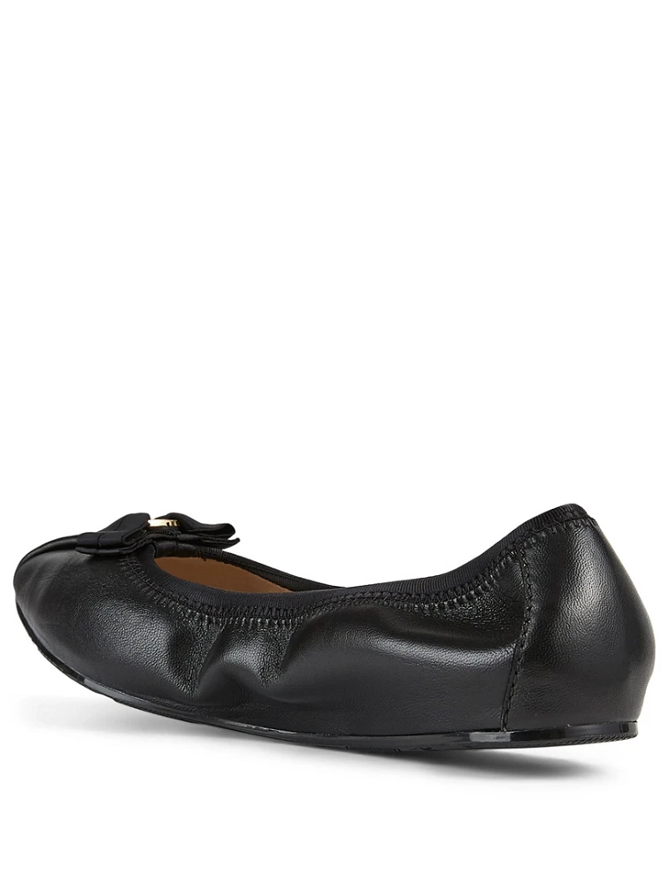 My Joy Leather Foldaway Ballet Flats