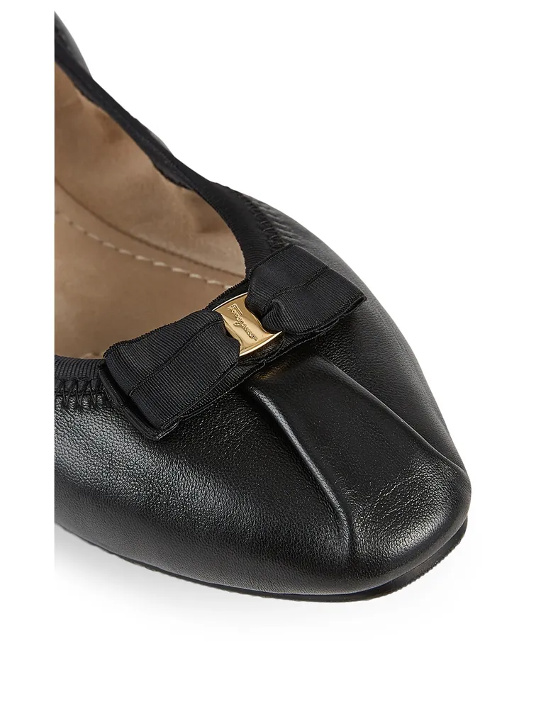 My Joy Leather Foldaway Ballet Flats