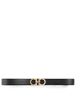 Adjustable Leather Gancini Belt