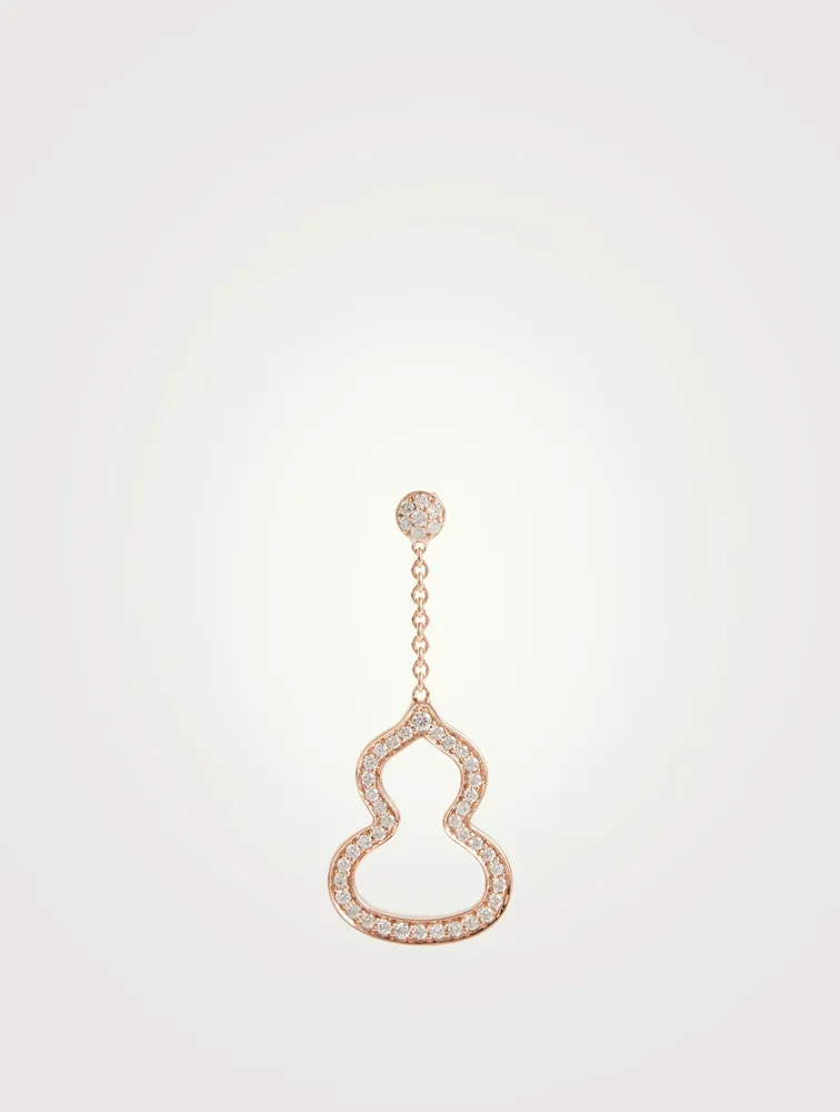 Small Wulu 18K Rose Gold Drop Earring With Diamonds