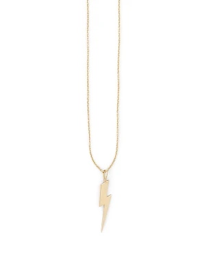 14K Gold Pure Lightning Bolt Necklace