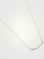 14K Gold Bezel Set Necklace With Diamonds