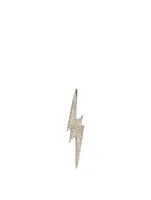 14K White Gold Lightning Bolt Stud Earring With Diamonds