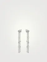 18K White Gold Freshwater Pearl And Diamond Earrings