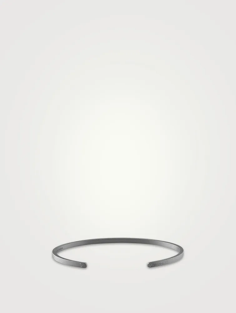7g Brushed Black Sterling Silver Ribbon Bracelet