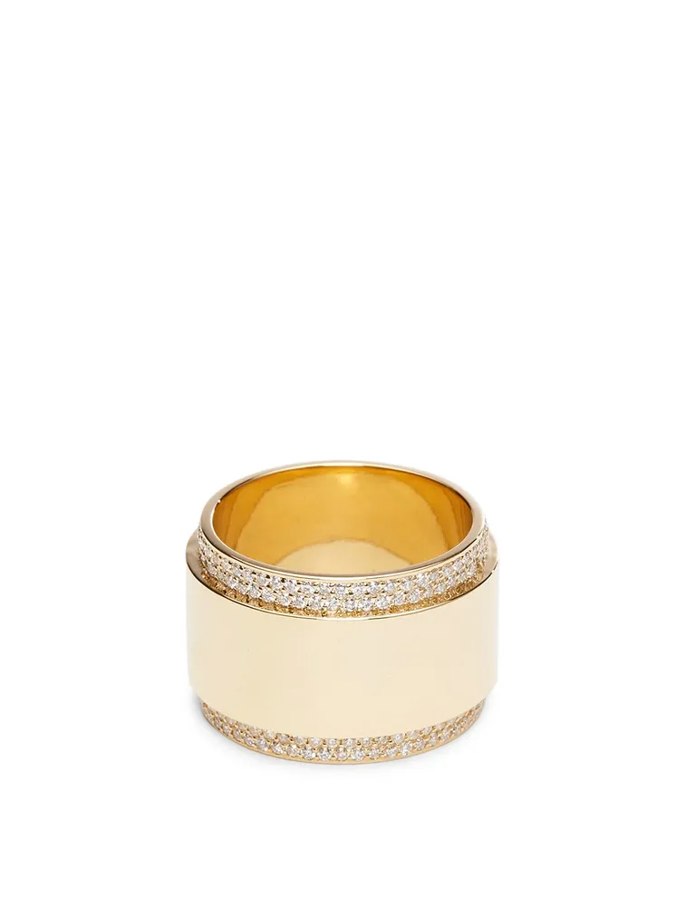 Grande 18K Gold Promise Band With Diamonds