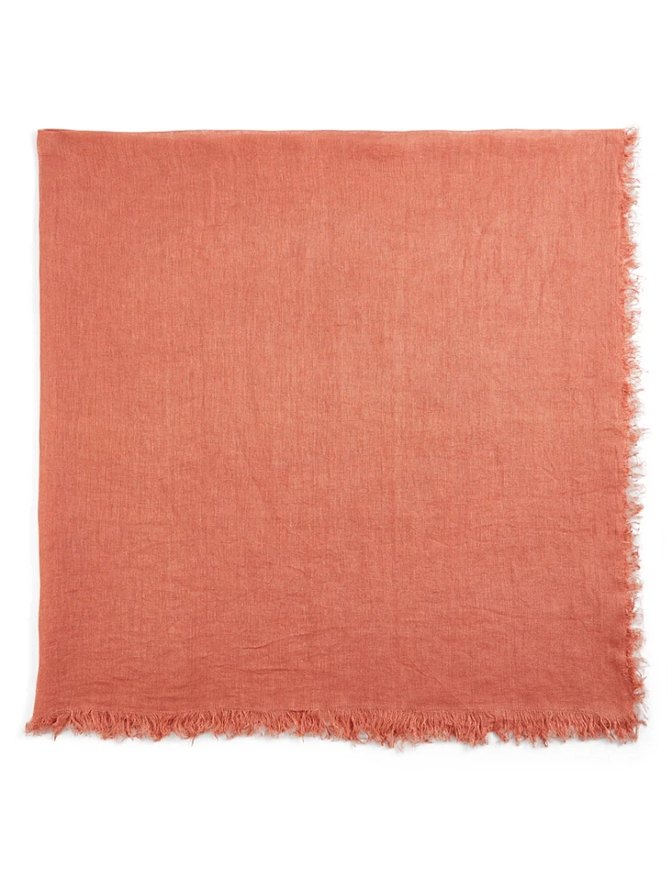 Linen Scarf With Fringe