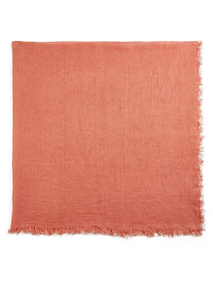 Linen Scarf With Fringe
