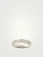 Facette Platinum Wedding Band With Diamonds