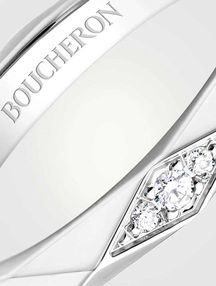 Facette Platinum Wedding Band With Diamonds