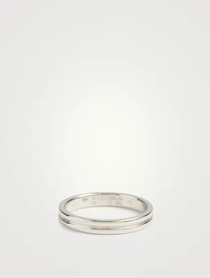 Small Godron Platinum Wedding Band