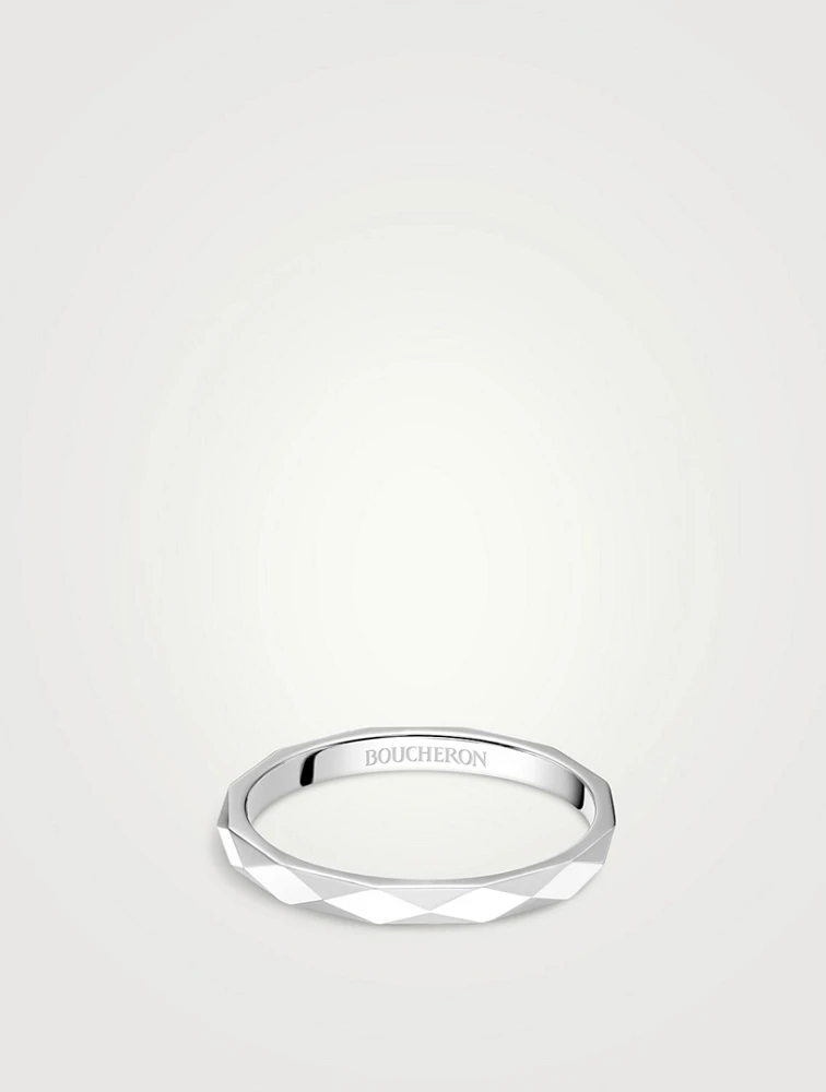 Small Facette Platinum Wedding Band