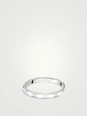 Small Facette Platinum Wedding Band