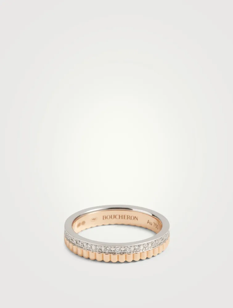 Radiant Edition Quatre Rose Gold Wedding Band With Diamonds
