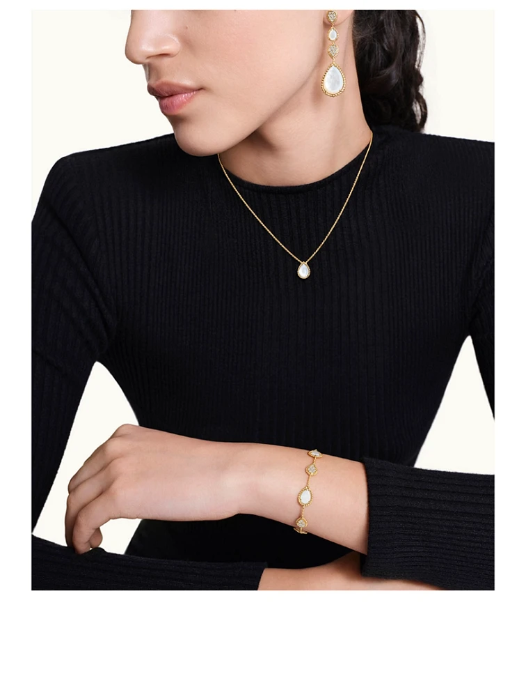 Serpent Bohème Gold Necklace With Mother Of Pearl